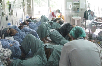 Überbelegte Betten im Spital Da Nang